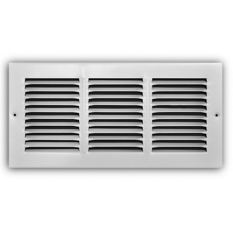 Photo 1 of 14 in. X 6 in. Steel Return Air Grille in White
