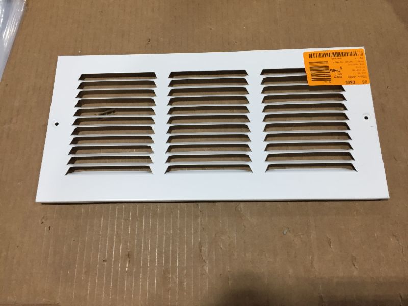 Photo 2 of 14 in. X 6 in. Steel Return Air Grille in White
