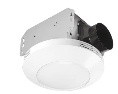 Photo 1 of 80 CFM Light & Fit Ceiling Mount Bathroom Exhaust Fan with LED Light
