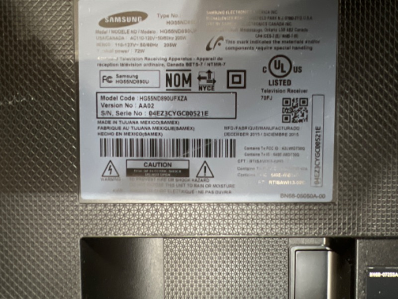Photo 3 of SAMSUNG 55IN 2015 MODEL HG55ND890UF