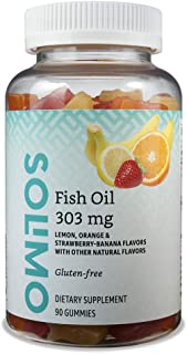 Photo 1 of Amazon Brand - Solimo Fish Oil 303 mg, 90 Gummies (2 Gummies per Serving), EPA and DHA Omega-3 fatty acids EXP. 03 2023