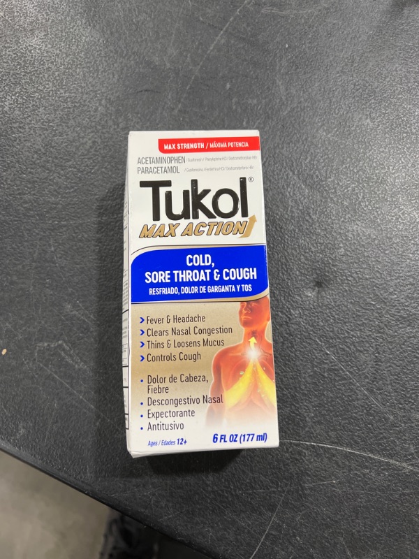 Photo 2 of Tukol Cold/Sore Throat & Cough Relief Liquid - 6.0 oz EXP. 11 2022