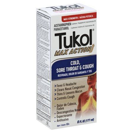 Photo 1 of Tukol Cold/Sore Throat & Cough Relief Liquid - 6.0 oz EXP. 11 2022