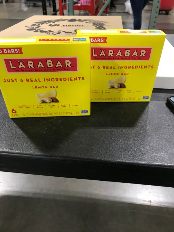 Photo 2 of 2 PACK TOTAL OF 12 BARS! Larabar Lemon Fruit & Nut Bars, 6Count
BB DEC 13 2021 