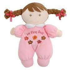 Photo 1 of Stephan Baby Soft Plush My First Doll with Fair Complexion and Brown Hair Pastel