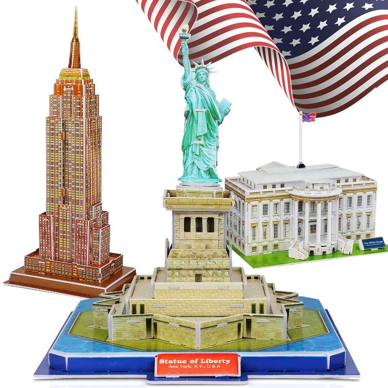 Photo 1 of TOY Life 3D Puzzles for Adults and Kids US - Architectural Puzzles for Adults and Kids 3D Puzzle - New York Puzzle Statue of Liberty The White House Empire State Building for Kids Ages 4-6-8-10-12-14
