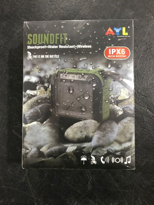 Photo 2 of AYL Soundfit Bluetooth Shower Speaker - Certified Waterproof - Wireless, Easy Pairing with All Bluetooth Devices, Phones, Tablets, Computers (Green)
