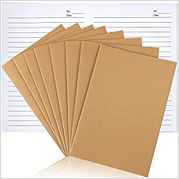 Photo 1 of CZWESTC 8 Pcs A5 Notebook, Travel Journal with Brown Kraft Cover,60 Pages/ 30 Sheets Lined Page Notebook Bulk for Writing, Office, Schools, Students Supplies
