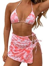 Photo 1 of Windinny Women's Tie Knot Swimsuit Without Straps Bikini Set Brazilian Two Piece Bathing Suit Triangle
SMALL 