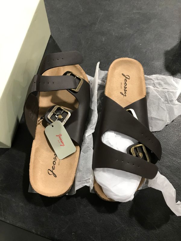 Photo 1 of Jeossy Women's 15 Two Buckle Slides Sandals Adjustable Cork Footbed Outdoor Summer Shoes for Women
8- 8.5 