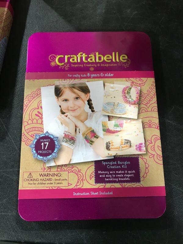 Photo 2 of Craftabelle – Spangled Bangles Creation Kit – Bracelet Making Kit – 366pc Jewelry Set with Memory Wire – DIY Jewelry Kits for Kids Aged 8 Years +
