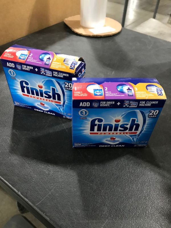 Photo 2 of 2 PACK! TOTAL OF 40 TABLETS! Finish All in 1 Powerball Fresh, 20ct, Dishwasher Detergent Tablets
