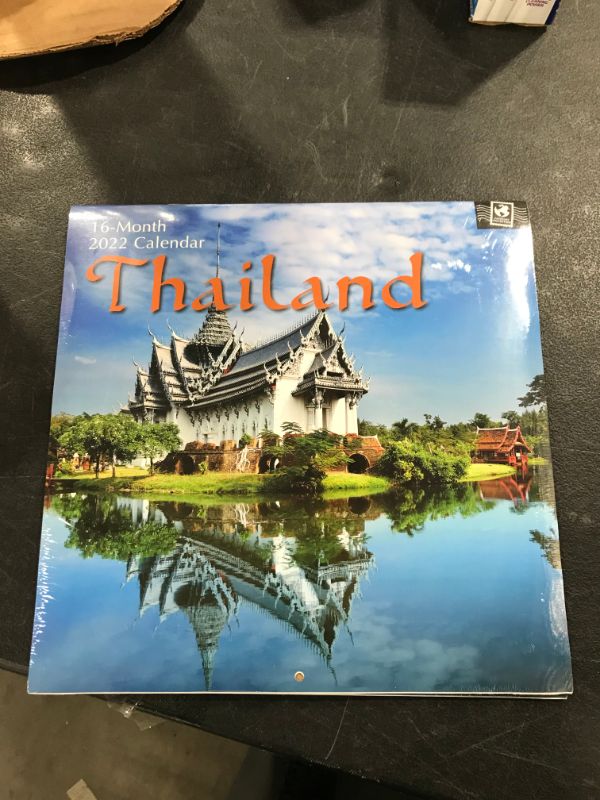 Photo 3 of 2022 Square Wall Calendar - Thailand, 12 x 12 Inch Monthly View, 16-Month, Passport Collection Theme, Includes 180 Reminder Stickers
