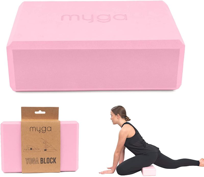 Photo 1 of Myga Foam Yoga Block - High Density EVA Foam Block for Yoga, Pilates & Fitness - Ideal for Supporting Poses, Balance & Flexibility - Lightweight, Moisture-Proof & Odour Resistant