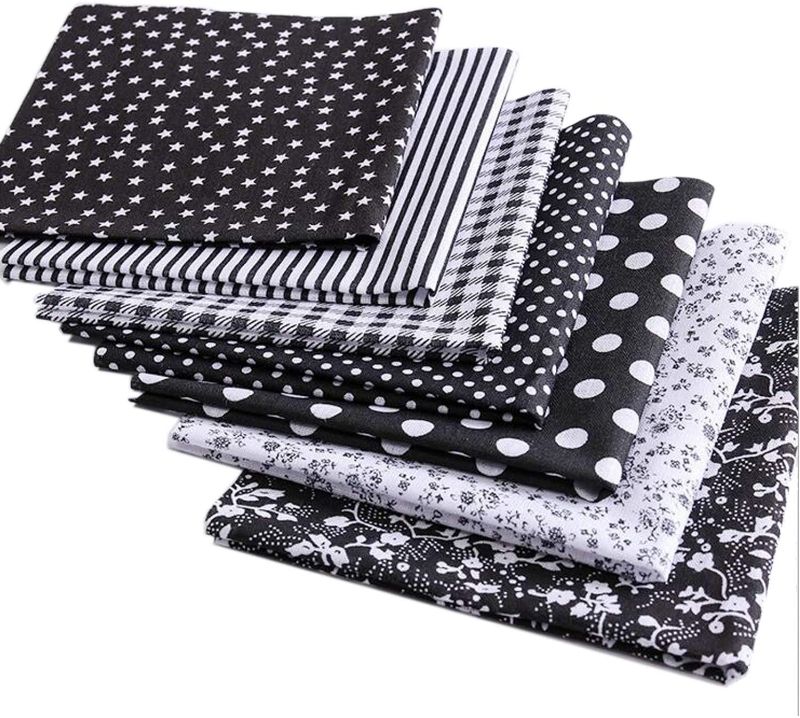 Photo 1 of MQOUNY Cotton Craft Fabric Bundle Patchwork,7pcs 20-inch Quilting Sewing Patchwork Fabric Fat Quarter Bundles Fabric for Scrapbooking Cloth Sewing DIY Crafts Pillows (Black Series)
