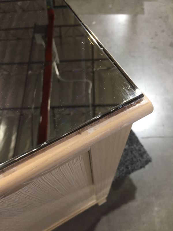 Photo 1 of 3 DRAWER NIGHT STAND WITH GLASS TOP 22L X 30W X 29H INCHES