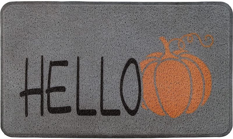 Photo 1 of COLORPAPA Fall Door Mat Hello Pumpkin Doormat Indoor Outdoor Carpet Welcome Front Doormat for Entry Halloween Door Mat Thanksgiving Outdoor Decor
