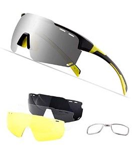 Photo 1 of Xiyalai Cycling Glasses Sports Sunglasses,Polarized Glasses with 4 Interchangeable Lenses,Baseball Running Fishing Golf
