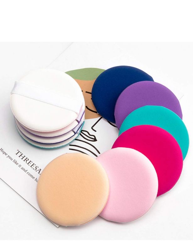 Photo 1 of Life Diaries 7 Pieces Macarone Color Matching Powder Puff,Puff for Dry and Wet Powder Foundation,Blending for Loose Powder Mineral Powder Body Powder
