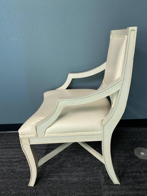 Photo 2 of FAUX LEATHER CREME DINING CHAIR 21L X 23W X 37H INCHES