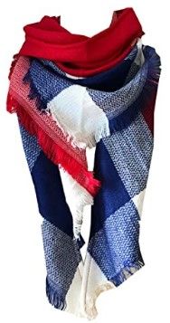 Photo 1 of Wander Agio Womens Warm Long Shawl Winter Wraps Large Scarves Knit Cashmere Feel Plaid Triangle Scarf
