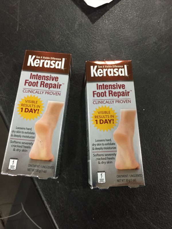 Photo 2 of 2 PACK!!! Kerasal Intensive Foot Repair, Skin Healing Ointment for Cracked Heels and Dry Feet, 1 Oz
