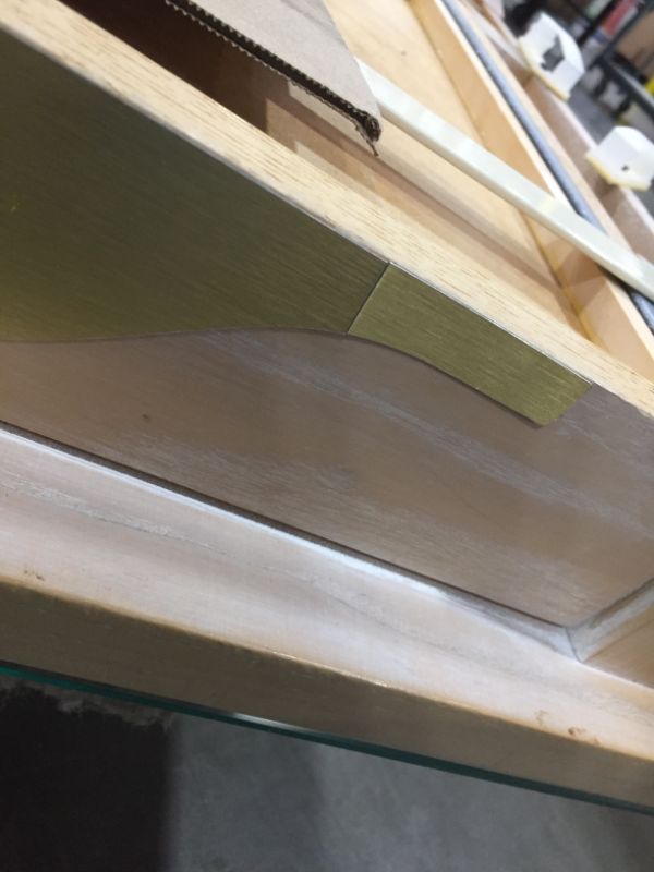 Photo 1 of 2 HANDLE DRAWER GLASS TOP DESK 27L X 51 W X 30H INCHES