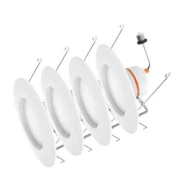 Photo 1 of 5 in. and 6 in. Color Temperature Selectable Integrated LED Recessed CEC-T20 Trim (4-Pack)
