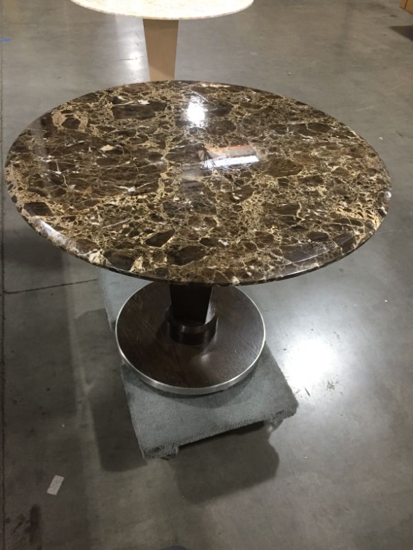 Photo 2 of DARK MARBLE CENTER TABLE 29H 36W 21DIA BASE INCHES