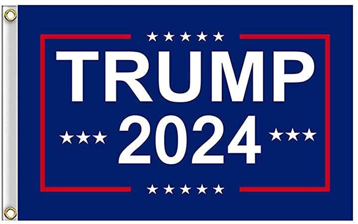 Photo 1 of 3 PACK!!! Shmbada Donald Trump 2024 Blue Polyester Flag with Heavy Brass Grommets, Double Stitched Vivid Color Anti Fading, Outdoor Yard Porch Patio Flag, 3x5 Ft
