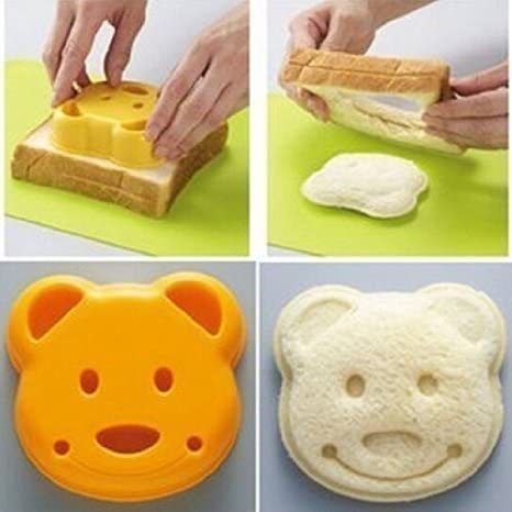 Photo 1 of 2 PACK!!! QTMY Bear Shape Sandwich Mold Cutter,Bread Sandwich Shapers Maker for Kids
