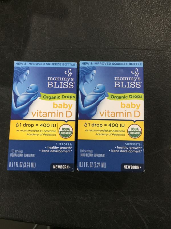 Photo 2 of 2 PACK!!! Mommy's Bliss Organic Drops No Artificial Color, Vitamin D, 0.11 Fl Oz
BB 02 2023