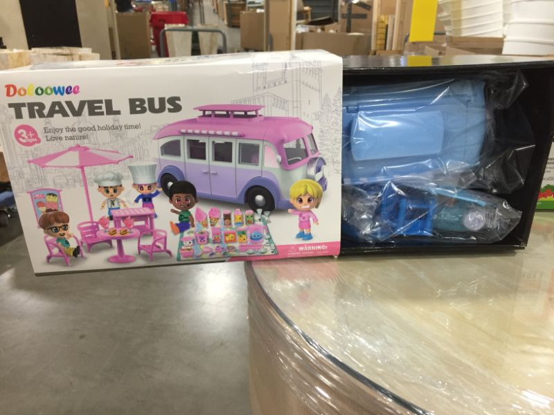 Photo 1 of 40PCs Travel Car Picnic Ice Cream Car Set, Child Camper Minifigures Parasol Table Chair Stickers Pretend Playset Toy Set with 5 Dolls for Boys and Girls (Blue)
