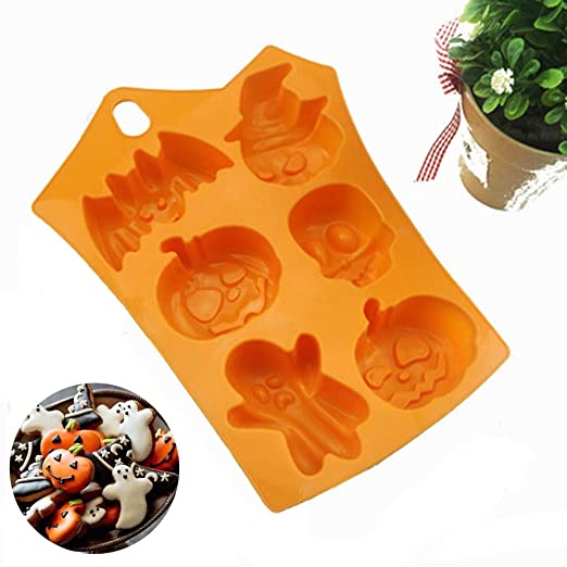 Photo 1 of 2 PACK!!! New Light Silicone Baking Molds Nonstick Cake Pan with Halloween Pumpkin Ghost Evil Skull- Perfect to Make Pudding, Ice Cube, Chocolate, Cupcakes, Lilopp 2 Pack
