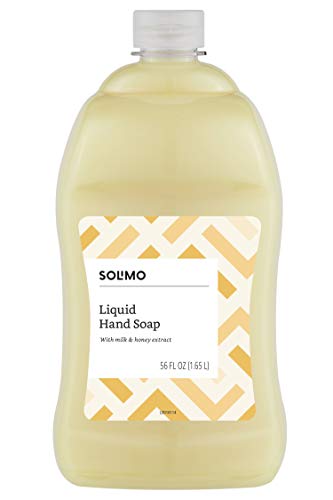 Photo 1 of Amazon Brand - Solimo Liquid Hand Soap Refill, Milk and Honey Scent, Triclosan-free, 56 Fluid Ounces, Pack of 1
