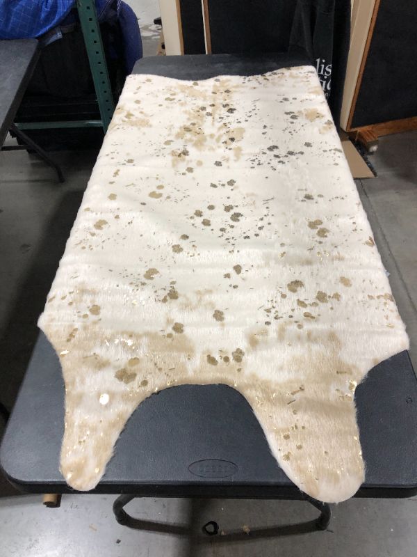 Photo 1 of 66x48 inch Cowhide White with Gold speckles 