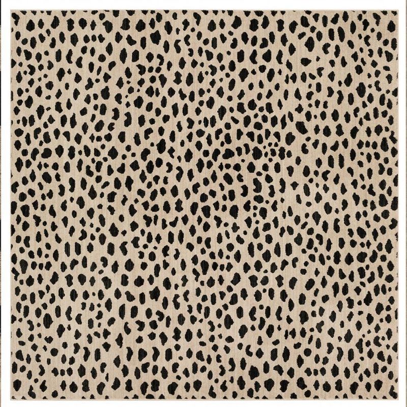 Photo 1 of 8'x8' Square Daffodil Leopard Print Woven Rug - Opalhouse™
