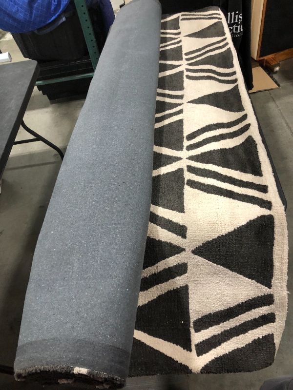 Photo 2 of 7'x10' Microplush Geo Knitted Area Rug - Project 62 , Size: 7'x10', Grey/Ivory
