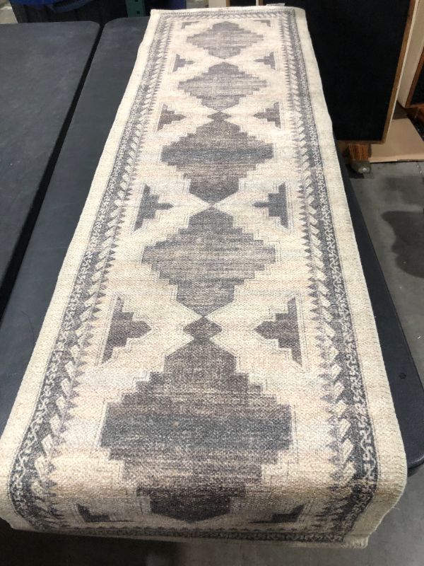 Photo 2 of 2'x7' Runner Cromwell Washable Printed Persian Style Rug Tan - Threshold™
