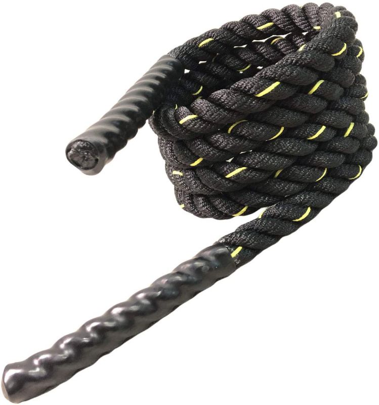 Photo 1 of  Heavy Jump Rope Skipping Rope Workout Battle Ropes Total Body Workouts Power Improve Strength Building Muscle for Mens/Womens

