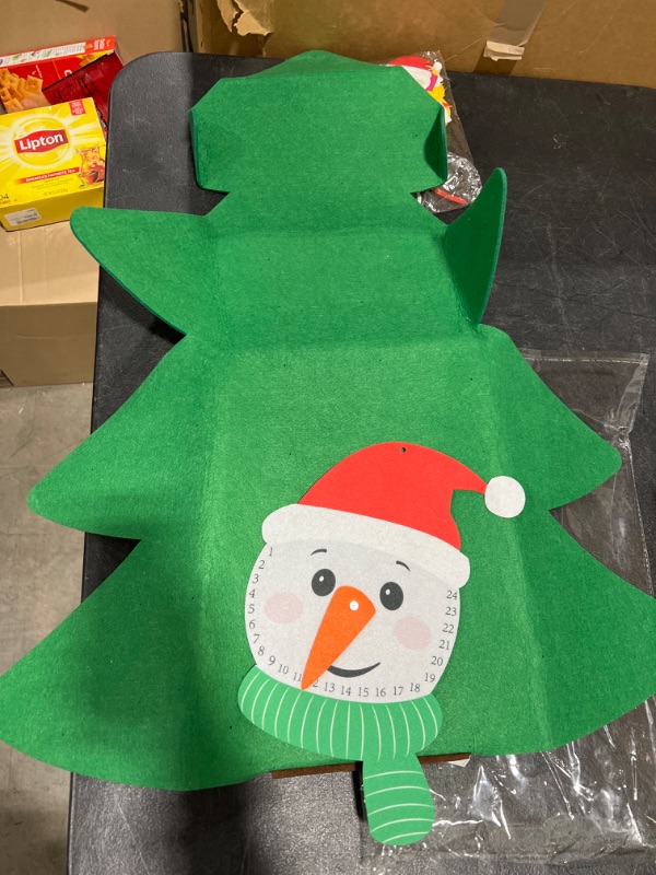 Photo 1 of 3ft DIY Lighted Felt Christmas Tree Set Plus Snowman Advent Calendar - Xmas Decorations Wall Hanging 33 Ornaments Kids Gift with String Light (Batteries Not Included)
