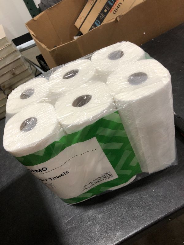 Photo 2 of Amazon Brand - Solimo Basic Flex-Sheets Paper Towels, 6 Value Rolls, White, 150 Sheets per Roll
