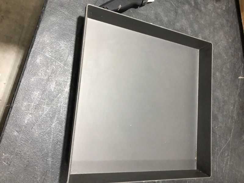 Photo 1 of 14 x 14 inch grey metal trays, pack of two