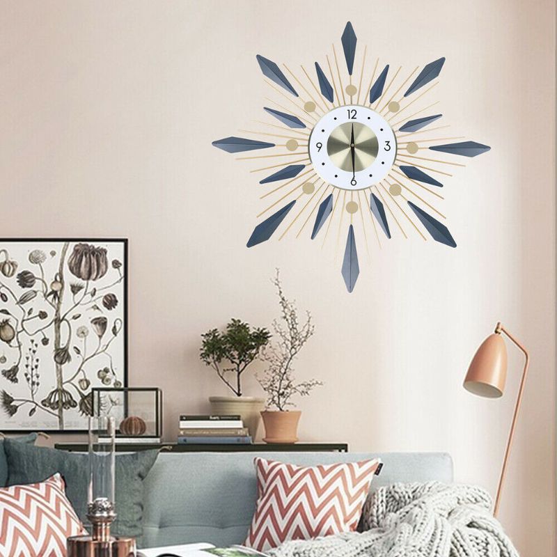 Photo 1 of 28" Starburst Metal Wall Clock Mid Century Modern Art Decor Wall Clock 70x70cm
