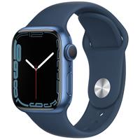 Photo 1 of Apple Watch Series 7 GPS, 45mm Blue Aluminum Case with Abyss Blue Sport Band
