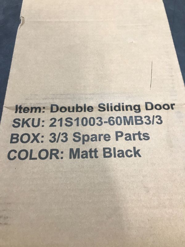 Photo 4 of **** Box 3/3 **** Nickel 56"-60" W x 76" H Double Sliding Frameless Shower Door (Part number: 20S1003BN)
