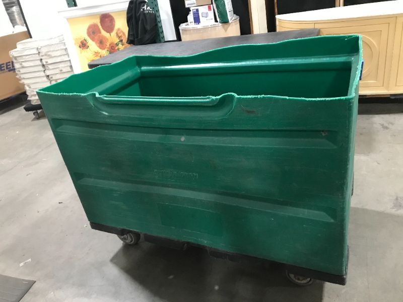 Photo 2 of 47x30x36 inch Green heavy duty plastic tote with wheels