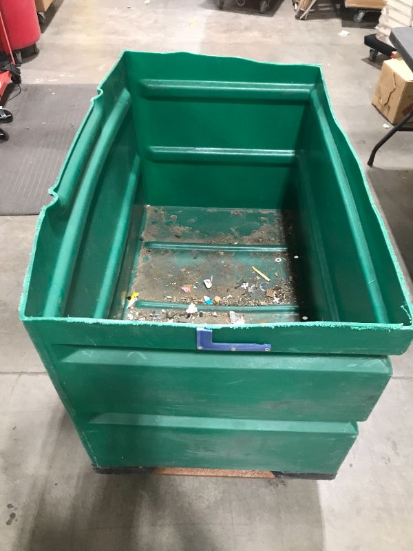 Photo 3 of 47x30x36 inch Green heavy duty plastic tote with wheels