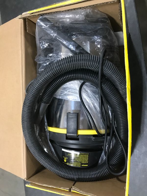 Photo 2 of **SOLD FOR PARTS** Stanley SL18129 Portable Stainless Steel 4 Gallon Wet Dry Floor Vacuum Cleaner
