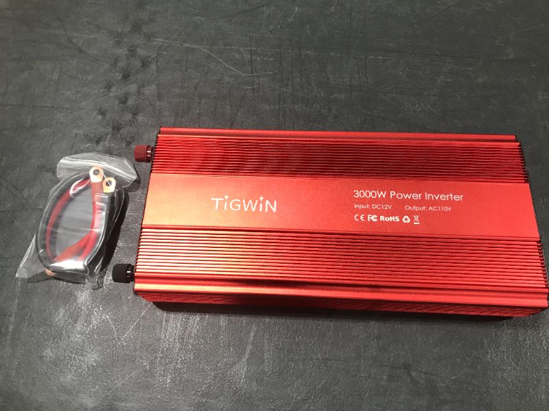 Photo 2 of 3000 Watts Power Inverter 12V DC to120V AC Car Inverter with 2 AC Outlets, Battery Cables Included, 3000W Car Converter Suitable for Car RV Truck Boat
